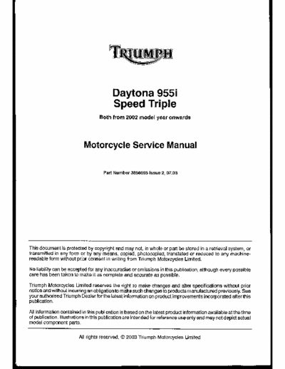 Triumph Daytona 955i Speed Triple Service Manual Both From 2002 model year onwards - [21.204Kb - part 1/10] pag. 384